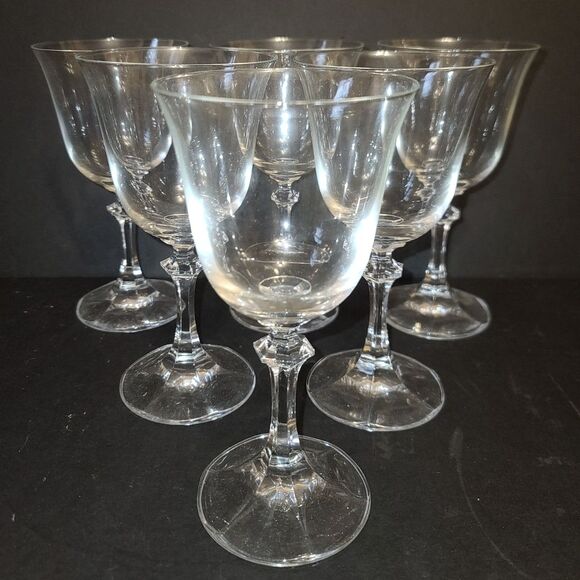 Royal Bavarian Crystal hand Cut Stems Water Wine Goblets with Box 6ct. 1980's‎ - Picture 4 of 11